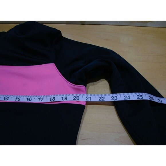 Under Armour Womens Black Pink Colorblock Semi Fitted Full Zip Jacket Sz Medium - Picture 4 of 12